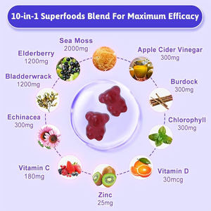 Vente d'usine Gummies de mousse de mer fiables détoxifier l'approvisionnement alimentaire de santé immunitaire suppléments Gummies de mousse de mer à base de plantes - Product Image 2