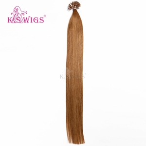 K.SWIGS Extensions de cheveux 100% naturels à pointe en U, qualité salon, kératine pré-collée, lisses naturels, cuticules alignées, sans perte, couleur personnalisée - Product Image 2
