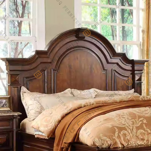 Cama de Madera Maciza Estilo Americano Antiguo para Dormitorio, Cerezo, 2m 2.2, Estilo Vintage Francés, Cama Doble A-00639, Estilo Retro - Product Image 4