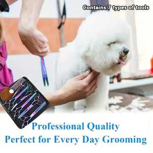 베스트셀러 7.0인치 애완동물 미용 가위 완벽한 다기능 애완동물 미용 세트 강아지에게 이상적인 크리스마스 선물 - Product Image 5