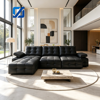 Modernes Echtleder-Elektrosofa Verwandelbares Ausziehbares Weiches Ferngesteuertes Relaxsofa Multifunktionales Wohnzimmer-Sofa