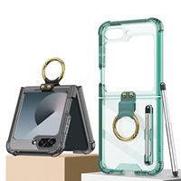Casing HP Anti Air, Anti Guncangan, Anti Air, dengan Ring Stylus, Bahan PC Custom Air Cushion, Proteksi 360°, Laris untuk Z Flip 4/5/6