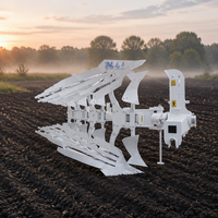 Charrue réversible hydraulique à 5 socs montée sur tracteur, cultivateur agricole