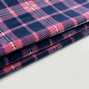 Tissu imprimé spandex extensible à carreaux teint personnalisé par le concepteur pour oreiller