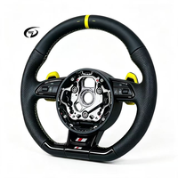 Volant sport en cuir véritable à fond plat pour Audi A6 C7, A3, A4 B8/B9, S5, A5, Q5, RS3, RS7, A7, Q7