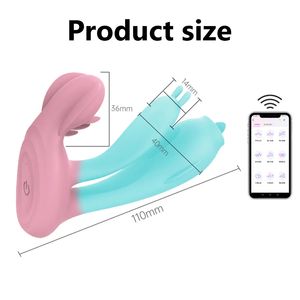 Kabelloser Bluetooth-Fernbedienungs-App-gesteuerter Dildo Tragbare Vaginal-Vibrationshöschen Rabbit-Vibratoren für Erwachsene Frauen Klitoris-Masturbatoren Sexspielzeug - Product Image 2