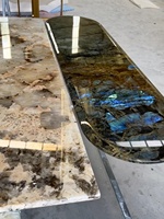 Dalles de pierre de granit bleu de Madagascar, labradorite lémurienne, irisées bleuâtres, décoration intérieure de luxe, dessus de table, carrelage