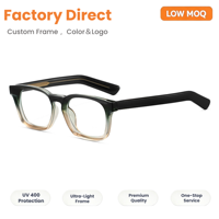 Lunettes anti-lumière bleue artisanales à 7 couches de peinture par pulvérisation, monture carrée TR90 avec noyau métallique interne pour boutique