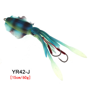 Esche <span class=keywords><strong>artificiali</strong></span> morbide da 60g 15cm per la pesca al calamaro in acqua salata, jig per la pesca a traina - Product Image 6