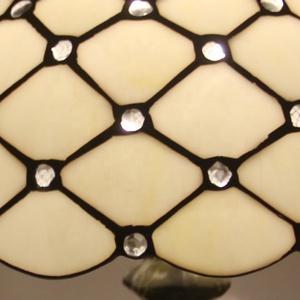 Lámpara de Techo Tiffany LongHuiJing con Cúpula de Vidrio, 12 Pulgadas, LED AC E27, Base de Aleación de Zinc, Estilo Mediterráneo Vintage Amarillo para Dormitorio - Product Image 5