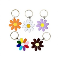 Gantungan Kunci Bunga Daisy Lucu Enamel Logam, Aksesoris Tas Kawaii, Liontin Kunci Mobil, Aksesoris DIY
