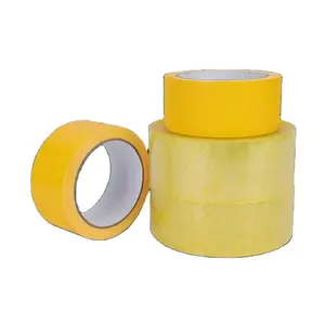 Ruban adhésif transparent en gros jaune express emballage ruban d'étanchéité beige ruban d'étanchéité papier entier conteneur en gros