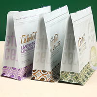 Sachet personnalisé à huit soudures latérales avec fermeture éclair, imprimé, de qualité alimentaire, pour l'emballage d'aliments pour animaux, de grains de café et de champignons séchés