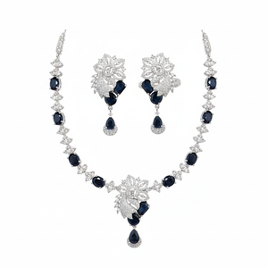Juego de Collar con Diamantes Negros Americanos Jewelemarket, Chapado en Plata 11714382BL, Joyería Fina Elegante - Product Image 2