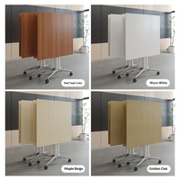 Table de conférence moderne pliable et télescopique multifonctionnelle en mélamine pour formation et réunions, avec système d'assemblage