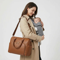 Sac à langer Tote Maman Cuir Véritable Grande Capacité Organiseur Bébé Poche Biberon Voyage Maternité Usine OEM Sur Mesure