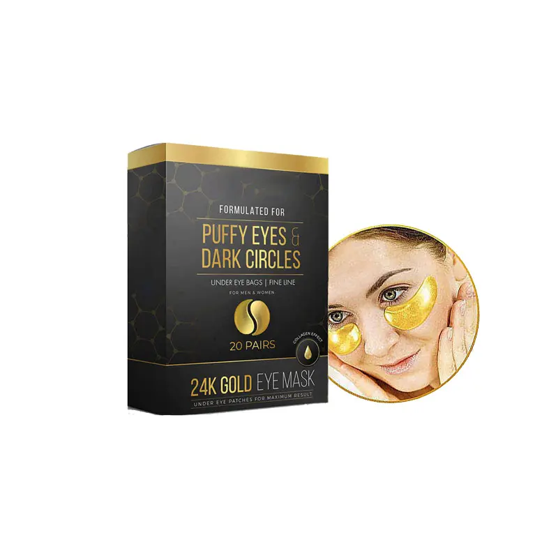 Schlaf Seidenkollagen Untere Gel 24k Goldmaske individuell für Schlafen 3d Dampf-Patches beheiztes Kristall Reisen Hydrogel-Augenmaske