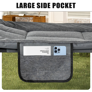 Cama Plegable para Camping con Personalización Ligera, Capacidad de Carga de 180 kg, Color Gris Oscuro, Moderna, con Bolsillo, Sin Marco de Acero, Proporciona Comodidad - Product Image 6