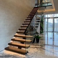 Designs d'escaliers intérieurs personnalisés à faire soi-même, escaliers duplex, marches en bois flottantes