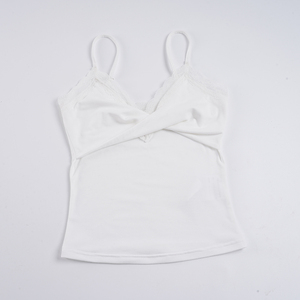 Camisola de Mujer Transpirable de Spandex/Poliéster, Estilo Dulce, Color Sólido, con Detalle de Lazo Trenzado, 210g - Product Image 3