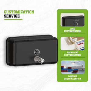 Distributeur de savon mural FANDA au design moderne, écologique, en acier inoxydable, capacité de 1200 ml, revêtement en poudre noire, garantie 1 an - Product Image 5