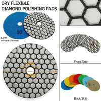 Disques de ponçage flexibles 80 mm pour machines à pierre, disques de polissage diamantés à liant résineux pour marbre et granit, utilisation humide et sèche