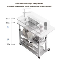 Tekerlekli Yüksek Kaliteli Dizüstü Bilgisayar Masası, Yüksekliği Ayarlanabilir, Kanepe Yan Sehpası, Ofis ve Çalışma Masası 60x40cm