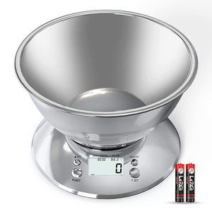 Cân điện tử nhà bếp 5kg/1g có bát, chất liệu thép không gỉ, chức năng đo trọng lượng thực phẩm, hẹn giờ - Product Image 1