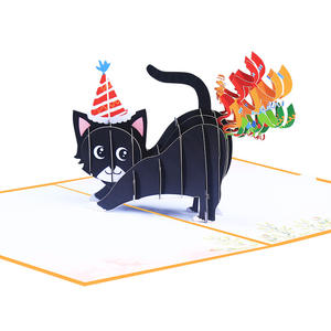 Carte de vœux 3D en papier fait main avec enveloppe, motif chaton arc-en-ciel qui fait des farts, pour Thanksgiving et anniversaire - Product Image 4