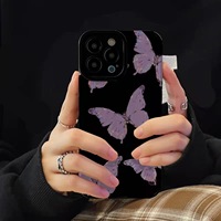 Nouvelle coque de téléphone tendance motif papillon violet pour iPhone 18 17 16 15 14 13 12 11 Pro Max X XR XS Max, coque de téléphone antichoc en TPU