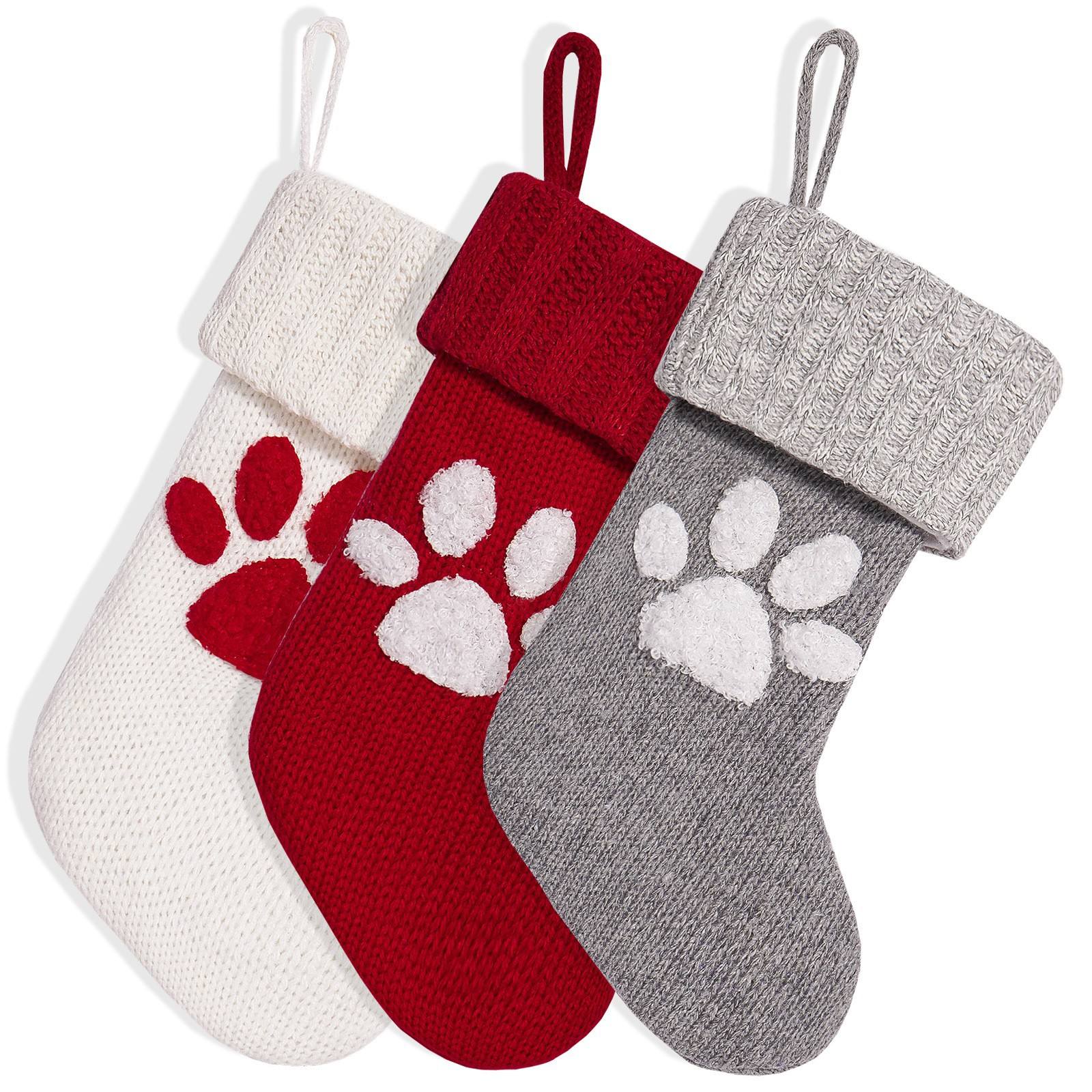 New Cute Embroidered Dog Pet Footprint Christmas Socks Mini