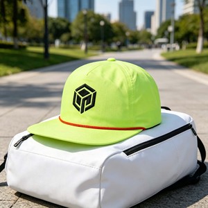 Custom Unisex 5-panel Adjustable Flat Brim <b>Hat</b> Performance Nylon 3d Embroidery Casual For Sports Outdoor Activities - Product Image 1