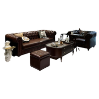Amerikanischer Chersfield Vintage Echtleder Ausziehbares Sofa, Wohnzimmer Sofagarnitur, Lederkunst Europäisches Massivholz