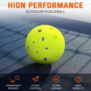 Vente directe usine – Balle de pickleball extérieure de haute qualité 74 mm, durable, élastique, moulée par injection, en plastique, pour le divertissement - Product Image 5