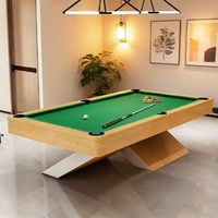 Table de billard professionnelle personnalisée de 9 pieds, moderne et luxueuse, avec plateau en ardoise et pieds en bois robustes, cadre en bois massif, pour club et bar