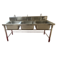 Table de travail d'évier d'acier inoxydable de double triple cuvette d'équipement de cuisine commerciale de haute qualité