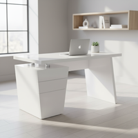 Bureau d'ordinateur en bois blanc brillant très vendu pour le bureau