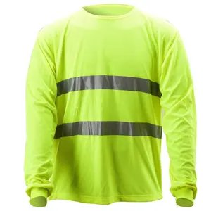 OEM Customization Roadway Safety Shirt With Reflective Tapes Long Sleeves For Construction Breathable And Extreme Wicking