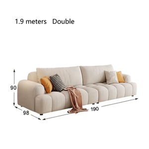 Fabric <strong>Sofa</strong> <strong>Cream</strong> Puff Modern Simple Living Room Furniture Small Three-seat Technology Cloth <strong>Sofa</strong> in Line - Product Image 6