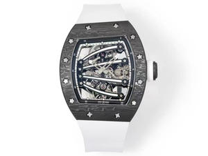 Reloj Cronógrafo Deportivo de Lujo de Alta Calidad, Rectangular, de Fibra de Carbono, con Correa de Goma, Automático, Mecánico, Resistente al Agua - Product Image 5