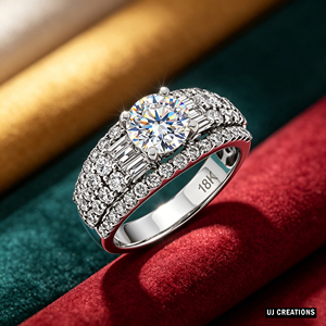 Bague de fiançailles personnalisée en or massif S925/10K/14K/18K avec diamant de laboratoire taille brillant de 1 carat qualité VVS-VS pour mariage et fête - Product Image 4