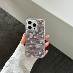 Funda de Teléfono de Doble Capa con Diseño de Camuflaje y Estrella Personalizada, Compatible con iPhone 17ProMax 16 15 14 13 - Product Image 4