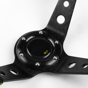 Volant de course 350 mm à 3 branches avec poignée en suède pour pièces de modification automobile - Product Image 1