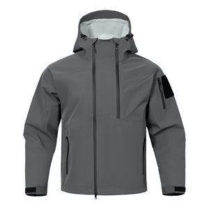Veste <span class=keywords><strong>softshell</strong></span> unisexe à logo personnalisé, veste en duvet d'extérieur imperméable à capuche avec fermeture éclair en polaire, vêtements de travail d'extérieur à motif animal - Product Image 2