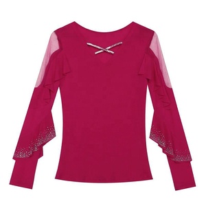 Women's <strong>Mesh</strong> Cut Hollow Rhinestone Shiny <strong>Sequined</strong> Oversized Clothes Tee <strong>Tops</strong> Nightclub Casual Long Sleeve Shirts Party T-shirt - Product Image 6