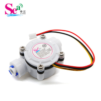 Capteur de débit d'eau ZJ-S402B SEA Dijiang avec compteur de 2280 impulsions 0,3-6 LPM OEM de qualité alimentaire POM à effet Hall 24V Débitmètre à turbine