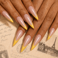 Service de personnalisation complète : Faux ongles à presser ombrés, longs, forme stiletto, dégradé, en acrylique, vente en gros pour marques