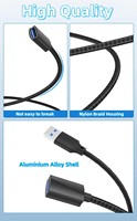 Cable de extensión USB 3.0, cable macho a hembra de alta transferencia de datos, compatible con cámara web, teclado, unidad flash, disco duro, impresora