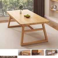 Table à manger rectangulaire de style industriel pour usage domestique et commercial, plateau en panneau de densité