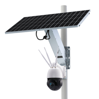 TecDeft kamera pengawas HD 200W 50ah PIR, kamera tenaga surya pelacak gerakan manusia, kamera pengawas nirkabel luar ruangan warna penuh WiFi 4G